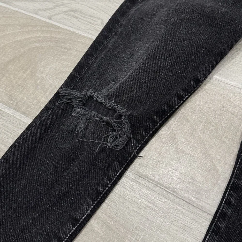 Agolde Sophie Mid-Rise Skinny Ankle Jeans in Trademark Washed Black Denim Sz 24